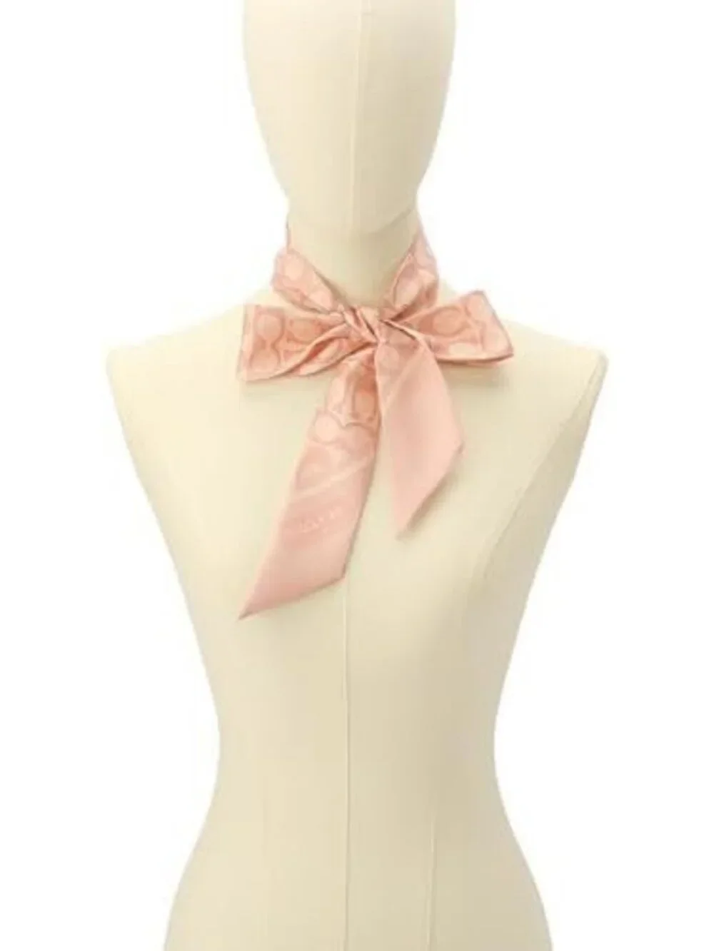 Vintage Silk Skinny Scarf with Signature C Print - Chic Accessory for Any Outfit